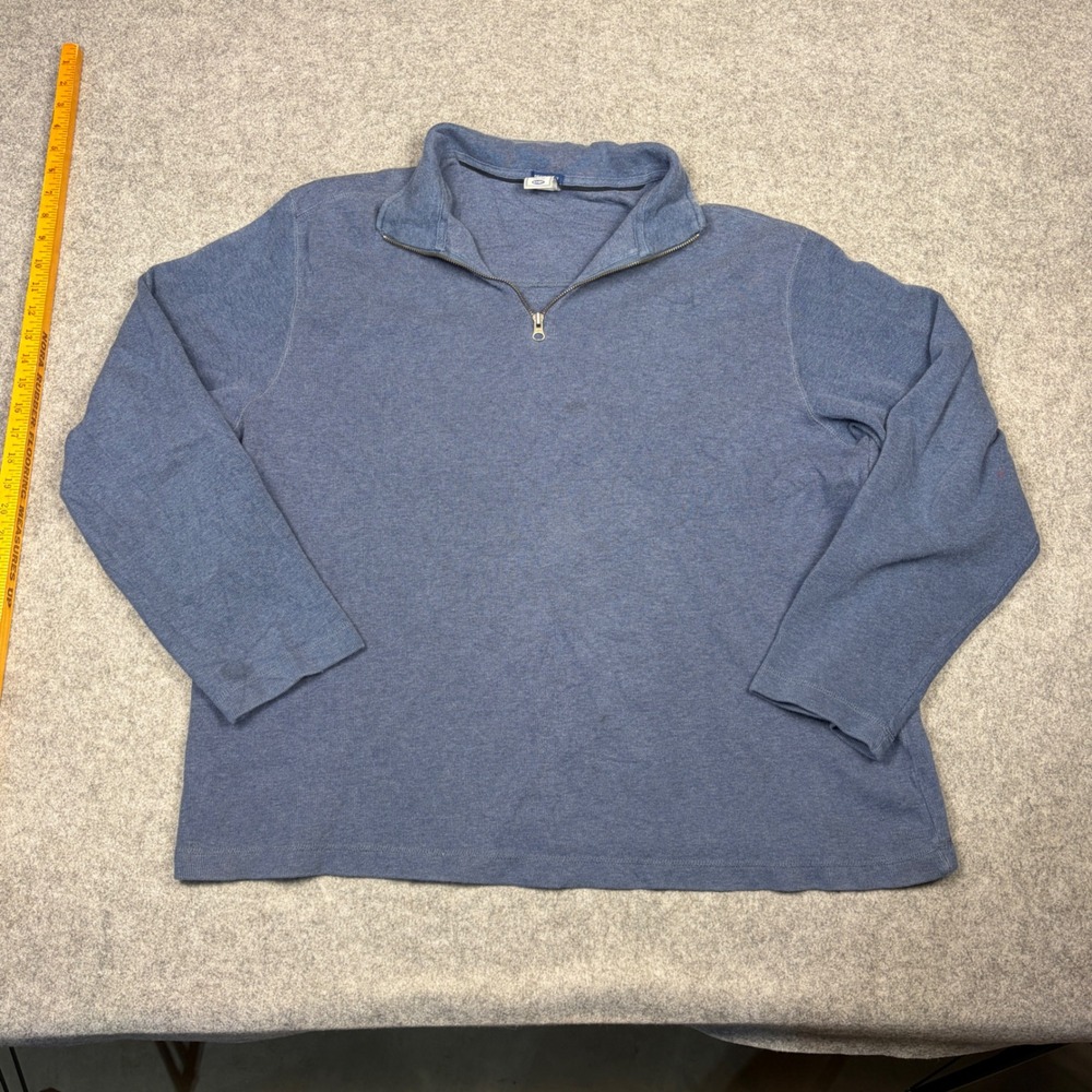 Old Navy Mens XXL Blue Quarter Zip Pullover Regular Fit Long Sleeve Sweater